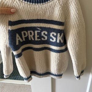 Barefoot Dreams Cream & Navy 'APRÈS SKI' Kids Sweater